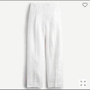 High-rise pleated pant in linen blend size 6 ivory